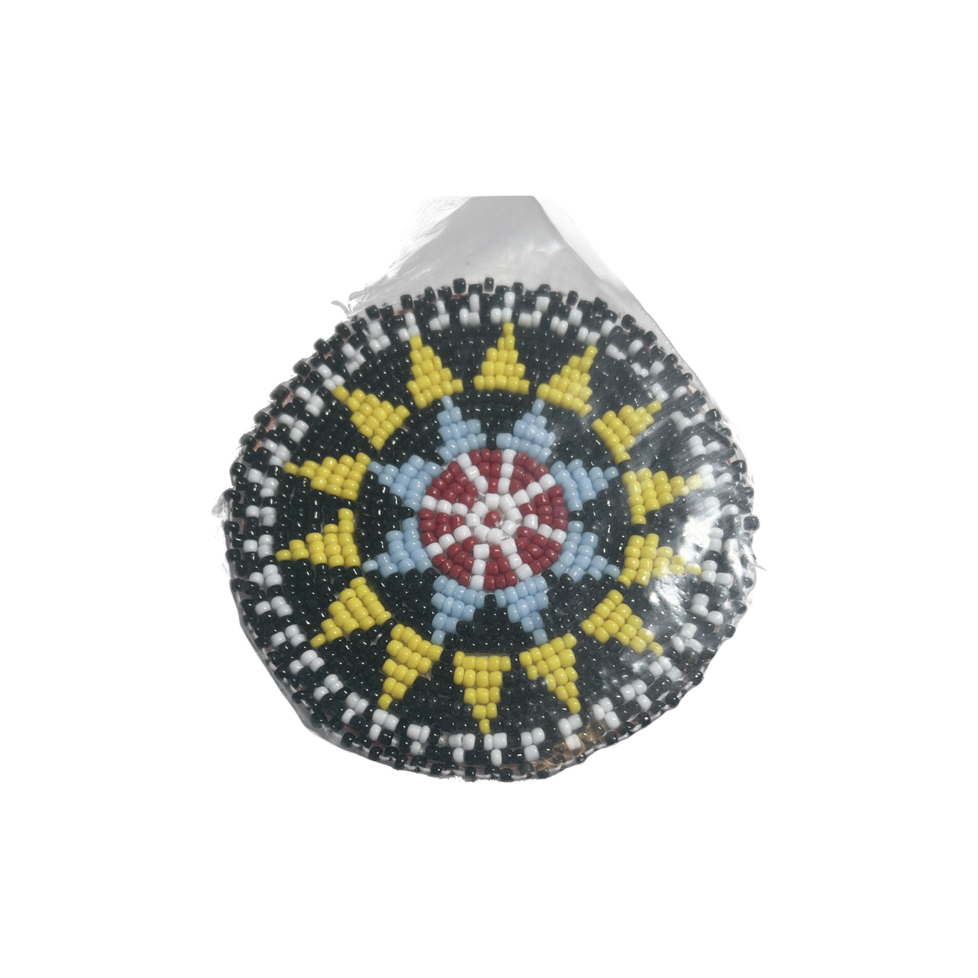 Traditional native American store hand beaded rosette medallion